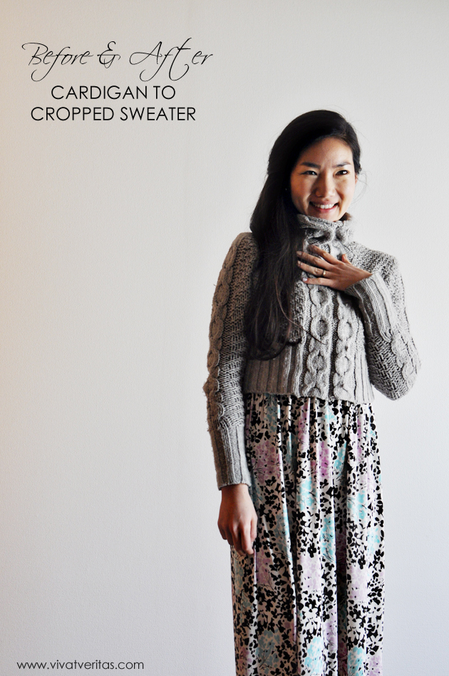 Cardigan to Gray Cropped Sweater Vivatveritas