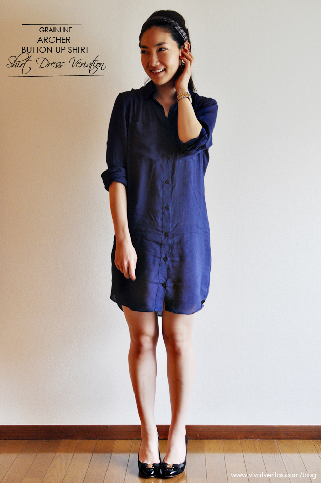 Grainline Archer Button Up Dress Variation by Vivat Veritas