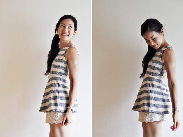 DIY peplum top from Max Mara Maternity Dress