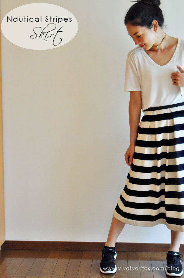 nautical stripes skirt by vivat veritas