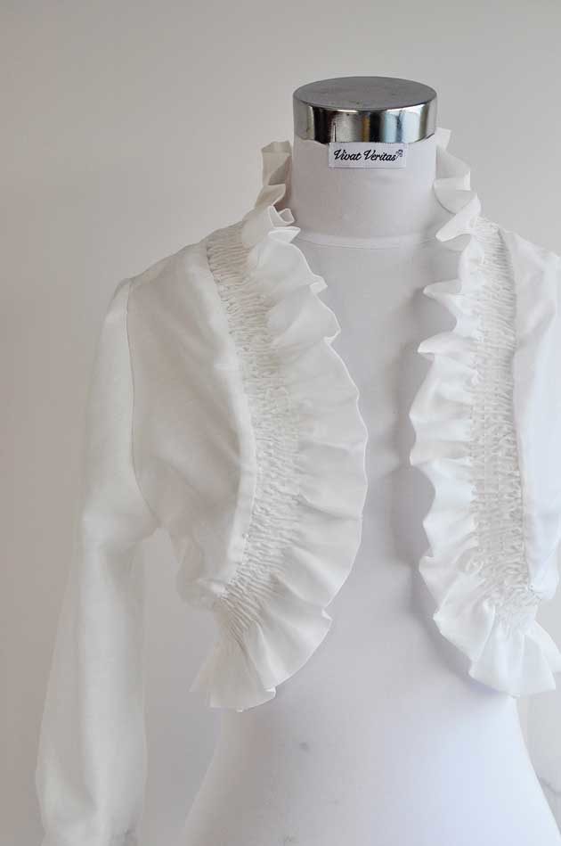 white ruffle blouse