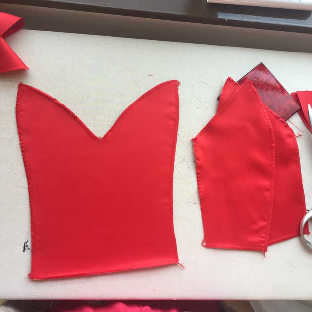 sewing red carpet dress