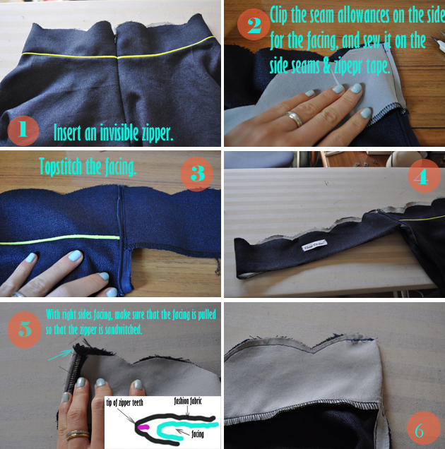 How to Attach Facings with an Invisible Zipper(No Hand Sewing Involved ...