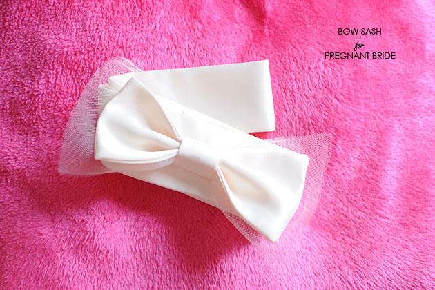 bow sash for pregnant bride