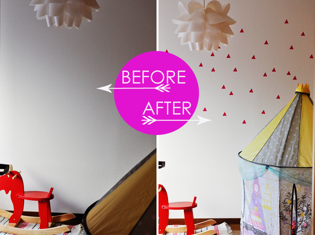 DIY triangle wall decal for kids room by vivat veritas