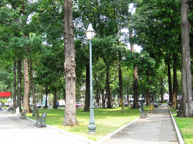 pretty park in central ho chi min city