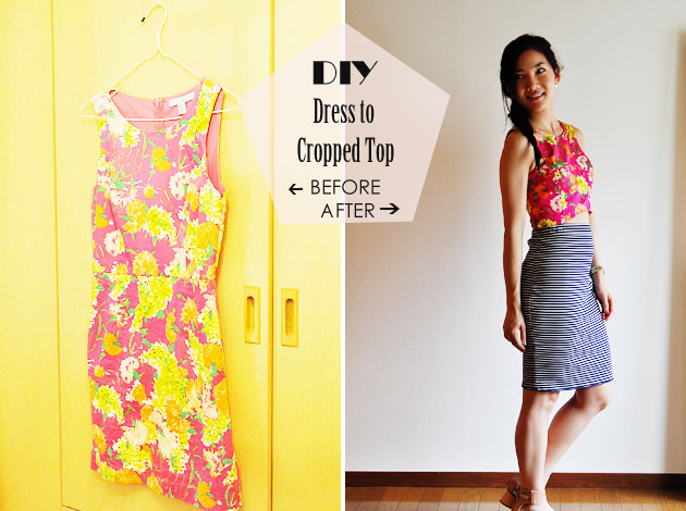 DIY dress to cropped top by vivat veritas