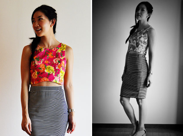 DIY dress to cropped top by vivat veritas1