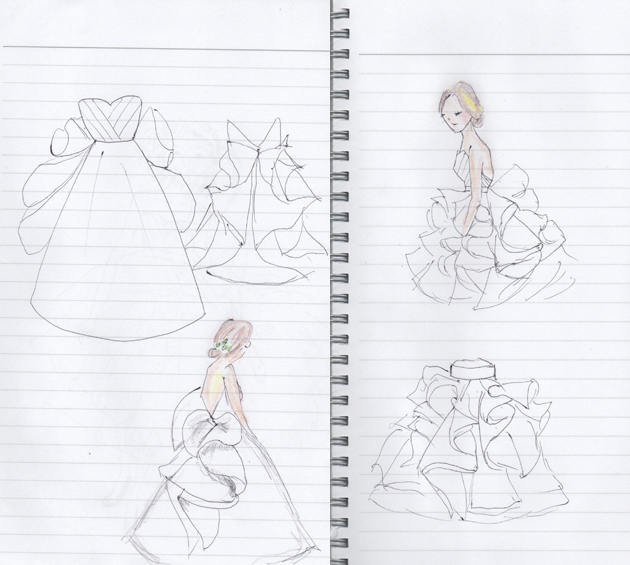 vivat veritas wedding dress sketches