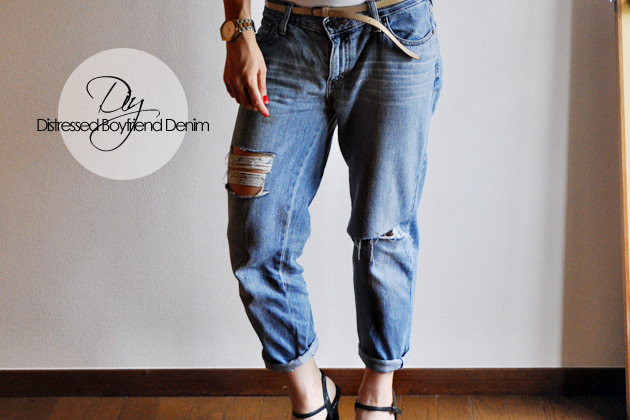 DIY Distressed Boyfriend Denim by Vivat Veritas