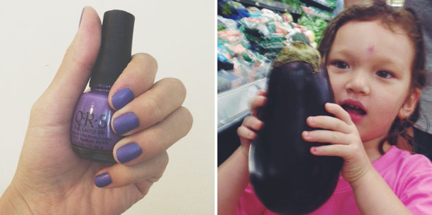 purple nails and egg plants