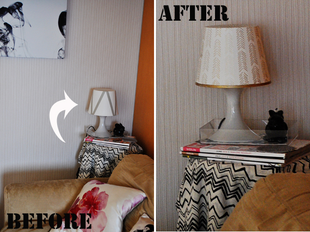 before and after of IKEA lamp makeover vivat veritas