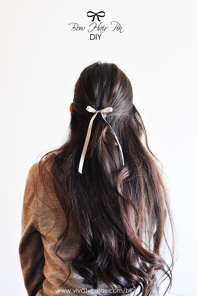 bow hair pin DIY gray vivat veritas