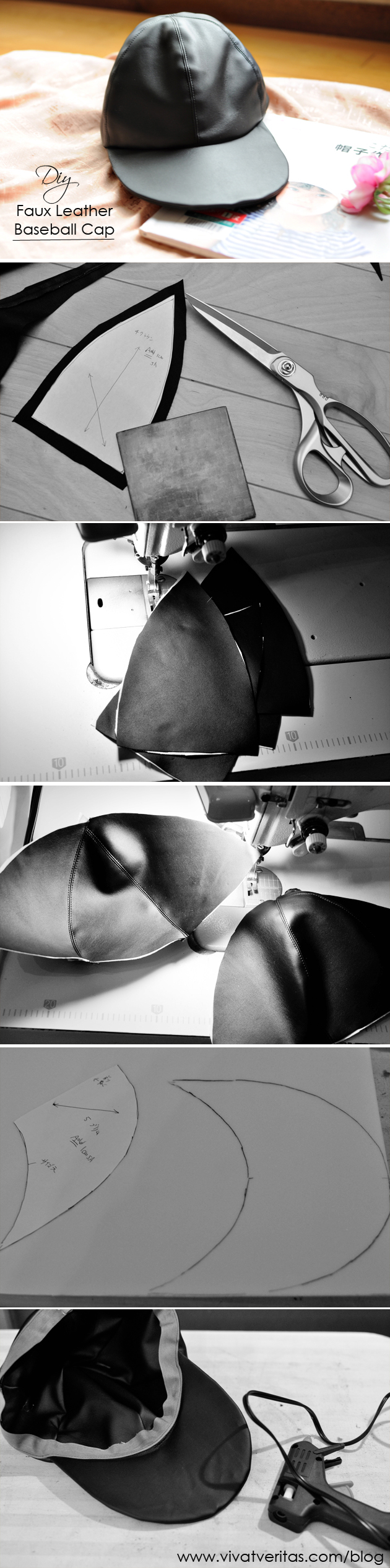 DIY faux leather baseball cap by Vivat Veritas