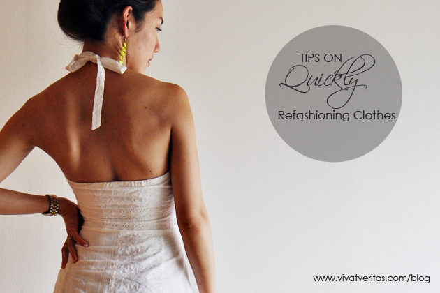 Super Easy DIY Refashion of White Halter Top (via vivatveritas