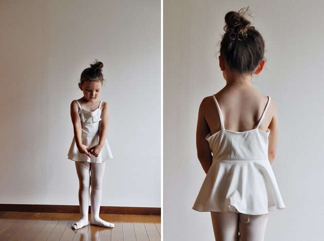 handmade bow leotard for little girl