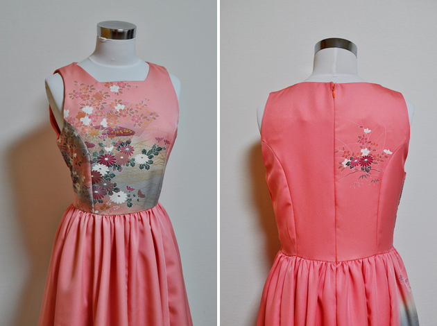 pink kimono upcycled dress via Vivat Veritas