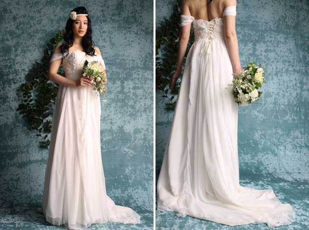 Vivat Veritas Lace and Chiffon Adjustable Wedding Dress