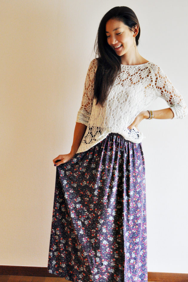 Maxi dress to skirt DIY