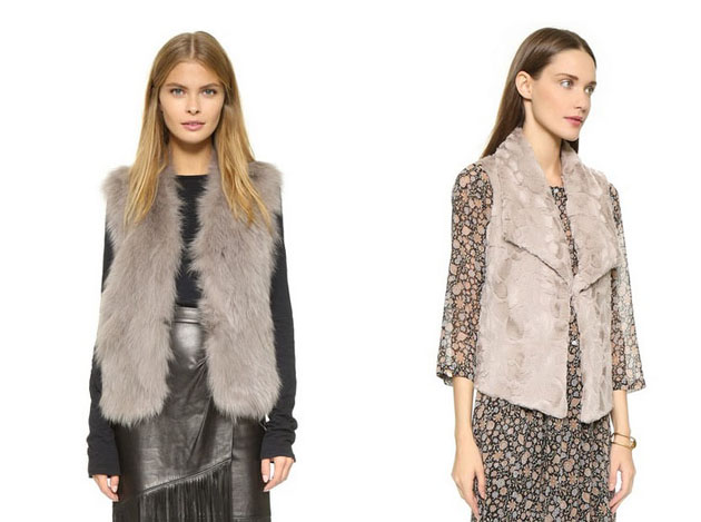 Ramy Brook and BB Dakoda Fur Vests via Shopbop