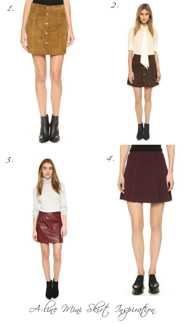 A line mini skirt inspiration for fall 2015