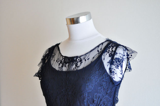 Navy blue lace dress for wedding