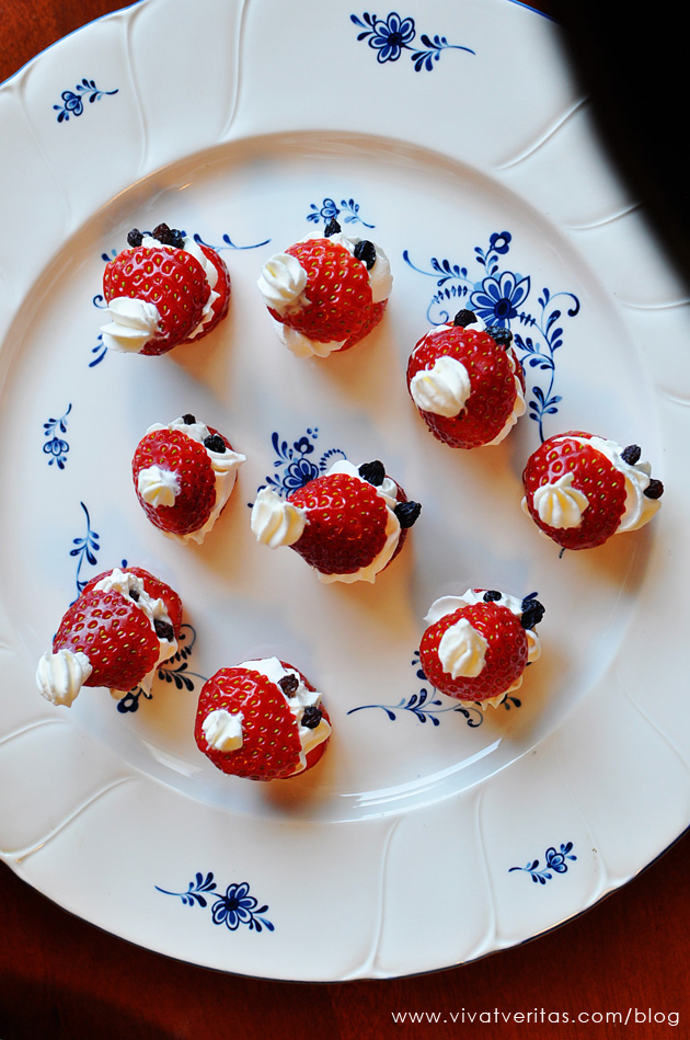 Santa shaped strowberries