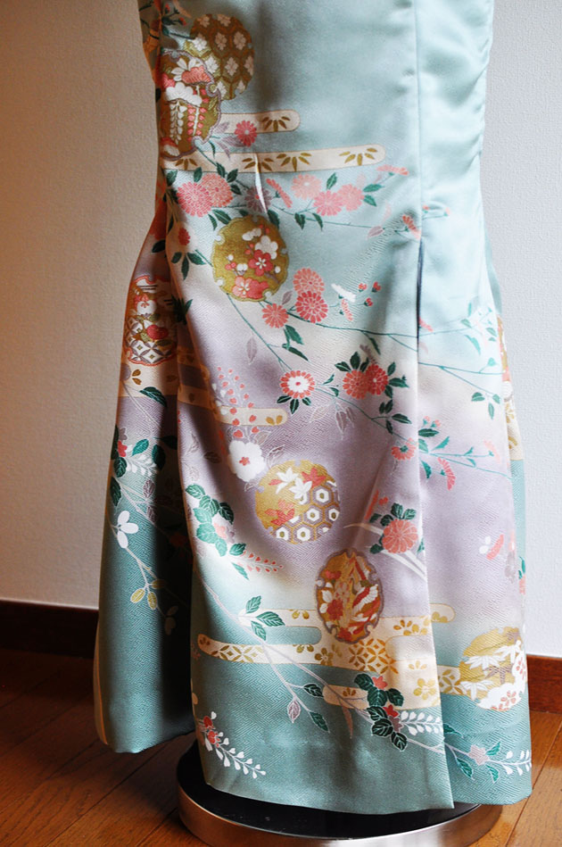 kimono dress in emerald