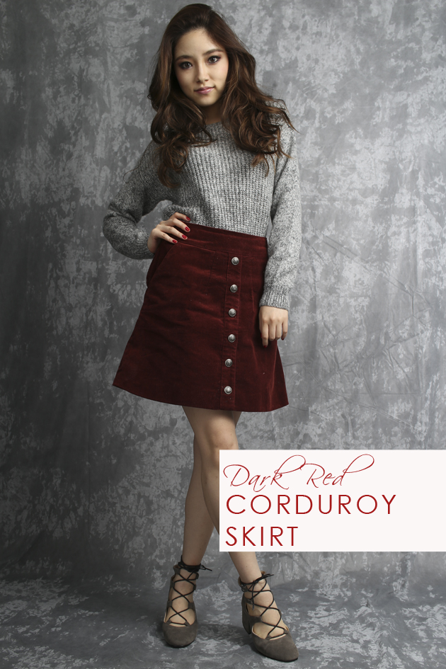 dark red corduroy skirt by vivat veritas