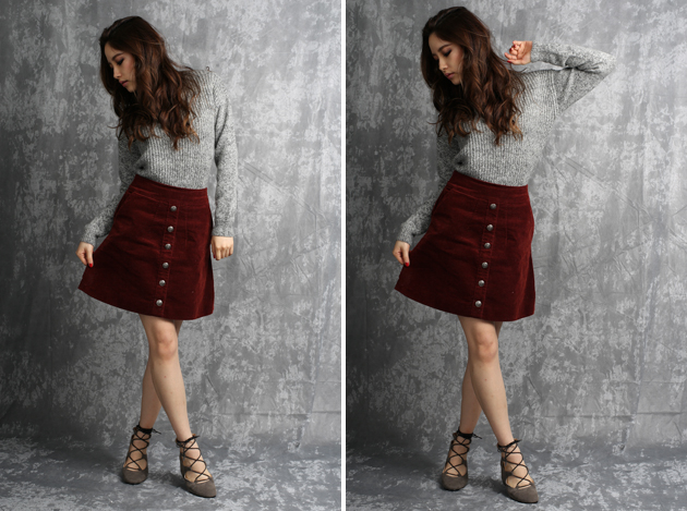 dark red corduroy skirt by vivat veritas2