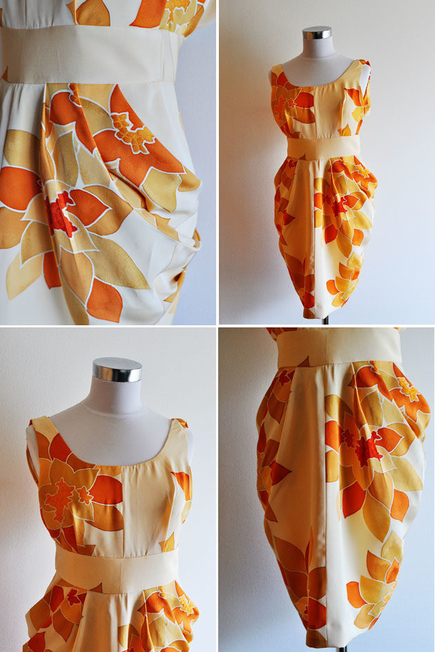 orange kimono dress