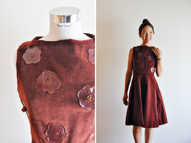 wine-red-dress-with-leather-applique-by-vivat-veritas