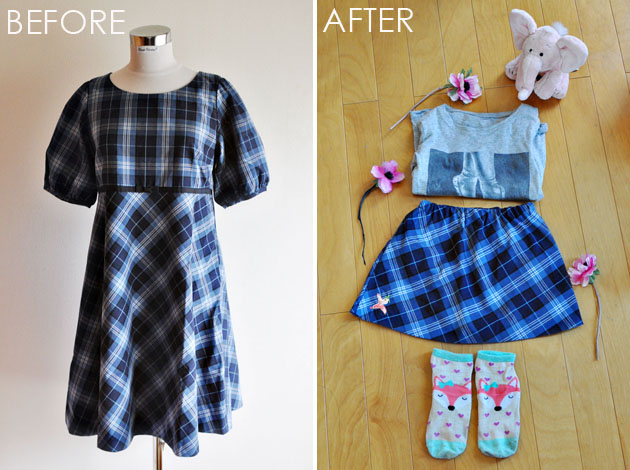 before-and-after-of-plaid-dress-refashion