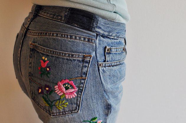 Embroidered Jeans - Vivat Veritas