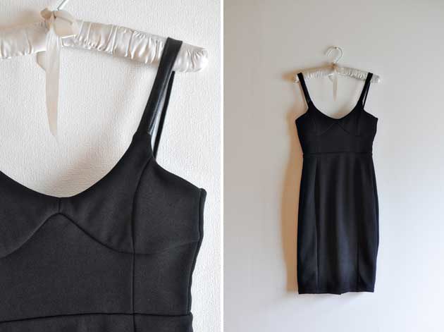 handmade black i line dress