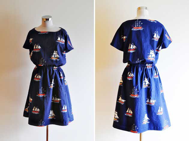 front and back boat print dress