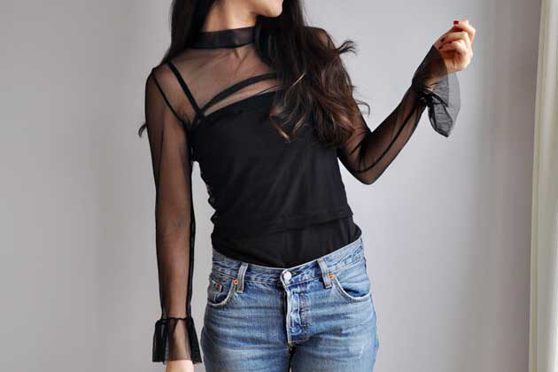 mesh top black