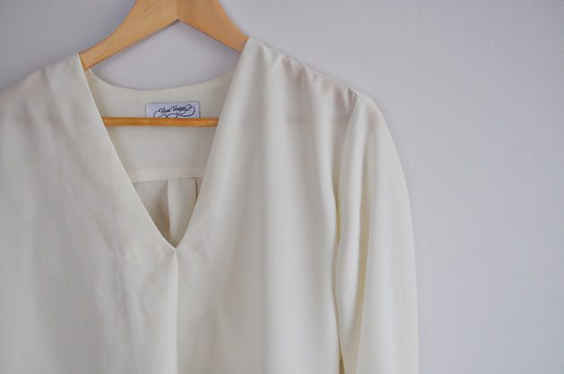 white drape shirt handmade
