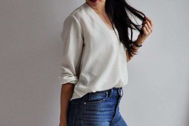 white drape shirt handmade