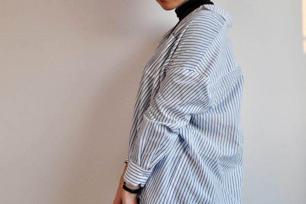 striped oversized button up handmade