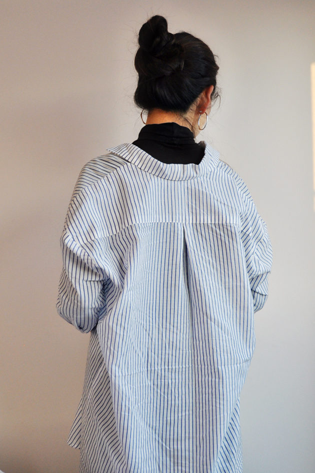 striped oversized button up handmade