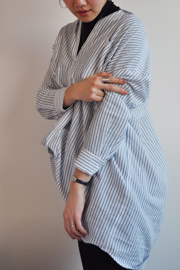striped oversized button up handmade