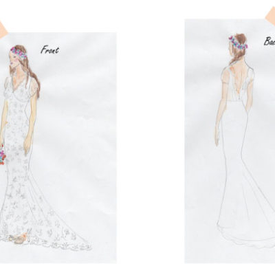 chantilly lace dress sketch